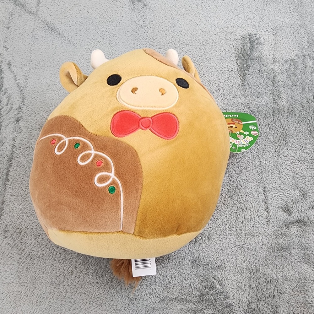 8 " Squishmallows  Christmas  Jericho the Gingerbread Cow‎ Plush Stuffed Animal